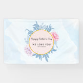 Blush Dusty Blue Waterverf Succulent Fathers Day Spandoek (Horizontaal)