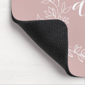 Blush Dusty Pink Girly Script Monogram Naam Modern Muismat (Hoek)