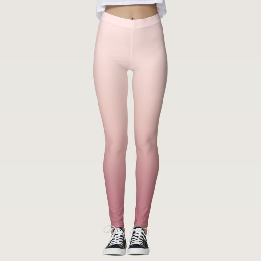 Blush Dusty Pink Gradient Leggings (Voorkant)