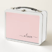 Blush Dusty Pink Modern Script Girly Monogram Naam (Voorkant)