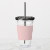 Blush Dusty Pink Modern Script Girly Monogram Naam Acryl Drinkbeker (Rechts)