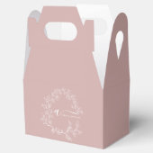 Blush Dusty Pink Modern Script Girly Monogram Naam Bedankdoosjes (Geopend)