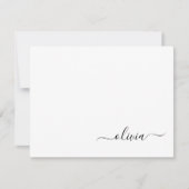 Blush Dusty Pink Modern Script Girly Monogram Naam Bedankkaart (Voorkant)