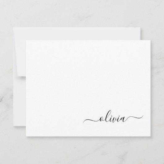 Blush Dusty Pink Modern Script Girly Monogram Naam Bedankkaart (Voorkant)