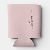 Blush Dusty Pink Modern Script Girly Monogram Naam Blikjeskoeler (Achterkant)