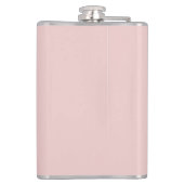 Blush Dusty Pink Modern Script Girly Monogram Naam Heupfles (Achterkant)