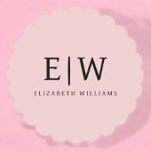 Blush Dusty Pink Modern Script Girly Monogram Naam Kartonnen Onderzetters