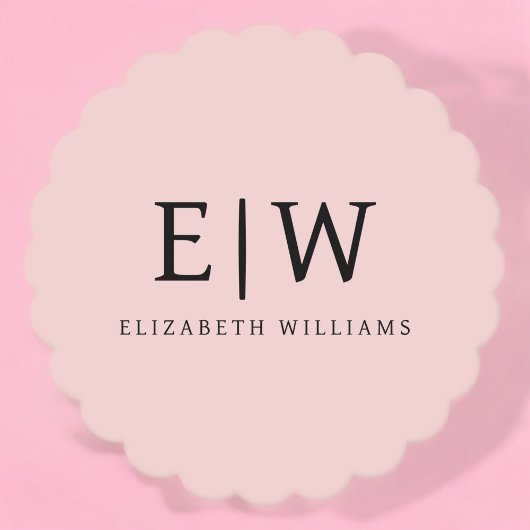 Blush Dusty Pink Modern Script Girly Monogram Naam Kartonnen Onderzetters