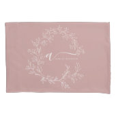 Blush Dusty Pink Modern Script Girly Monogram Naam Kussensloop (Voorkant)
