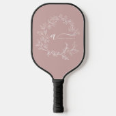 Blush Dusty Pink Modern Script Girly Monogram Naam Pickleball Paddle (Voorkant)