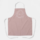 Blush Dusty Pink Modern Script Girly Monogram Naam Schort (Voorkant)