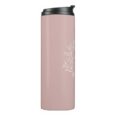 Blush Dusty Pink Modern Script Girly Monogram Naam Thermosbeker (Gedraaid links)