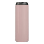 Blush Dusty Pink Modern Script Girly Monogram Naam Thermosbeker (Achterkant)