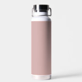 Blush Dusty Pink Modern Script Girly Monogram Naam Waterfles (Achterkant)