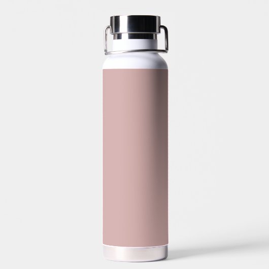 Blush Dusty Pink Modern Script Girly Monogram Naam Waterfles (Achterkant)