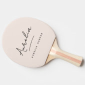 Blush Dusty Pink Modern Script Monogram Handtekeni Tafeltennisbatje (Zijkant)