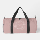 Blush Dusty Pink Monogram Naam Girly Script Sports Plunjezak (Achterkant)