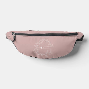 Blush Dusty Pink Monogram Naam Meisje Script Heuptasje