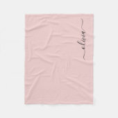 Blush Dusty Pink Monogram Naam Modern Fleece Deken (Voorkant)