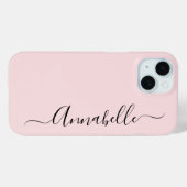 Blush Dusty Pink Persoonlijke naam Case-Mate iPhone Case (Achterkant (horizontaal))