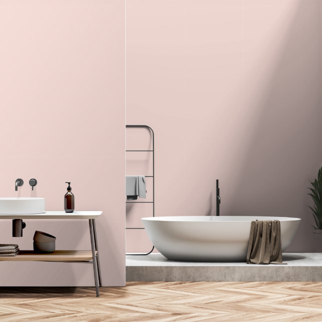 Blush Dusty Pink Solid Color Behang (Badkamer)