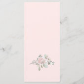 Blush dusty roos floral elegant boho bruiloft menu (Achterkant)