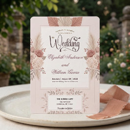 Blush Dusty Rose Garden Romance Wedding   Kaart