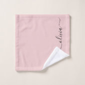 Blush Dusty rose moderne Script Girl Monogramme No (Gant de toilette)