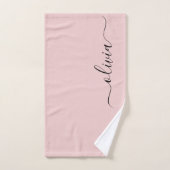 Blush Dusty rose moderne Script Girl Monogramme No (Serviette à main)