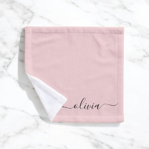 Blush Dusty rose moderne Script Girl Monogramme No