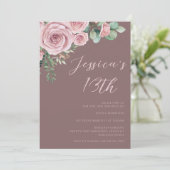 Blush Elegance 13de verjaardagsfeestje Kaart (Staand voorkant)