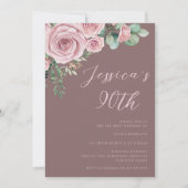 Blush Elegance 90ste verjaardagsfeestje Kaart (Voorkant)