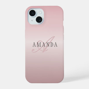 Blush Élégant Faux Or Rose Nom & Monogramme