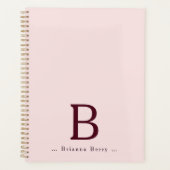 Blush Élégant Monogramme Nom (Devant)