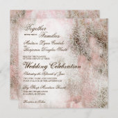 blush Elegant Rustic Wedding Invitations Kaart (Voorkant / Achterkant)