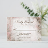  Blush Elegant Rustic Wedding RSVP-kaarten RSVP Kaartje (Staand voorkant)