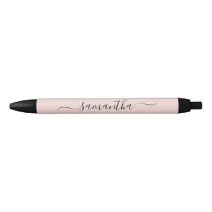 Blush Elegant Swash Handtekening Naam Zwarte Inkt Pen
