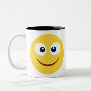 Blush Emoji Tweekleurige Koffiemok