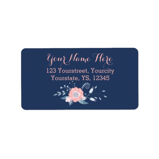 Blush en blue boho return address labels (Voorkant)