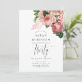  Blush en Bourgogne 30e verjaardag Kaart (Staand voorkant)