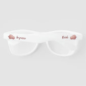 Blush en Bourgogne Peony Bride met de naam White Zonnebrillen (Achterkant)