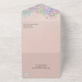 Blush en Confetti Sweet 16 All-in-One uitnodiging (Buitenkant)