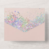 Blush en Confetti Sweet 16 All-in-One uitnodiging (Achterkant)