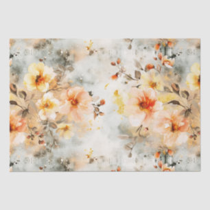 Blush en crème bloemenpatroon tissuepapier