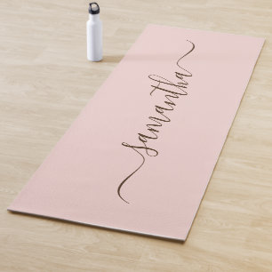 Blush en donkerbruin Elegant Swash Handtekening Na Yogamat