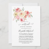 Blush en gele pasteurvezel - virtuele bruiloft kaart (Voorkant)