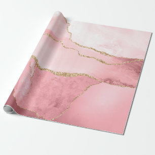 Blush en Gold Agate Cadeaupapier
