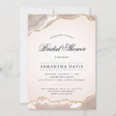 Blush en Gold Agate Elegant Vrijgezellenfeest Kaart (Voorkant)