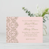 Blush en Gold Lace Kaart (Staand voorkant)