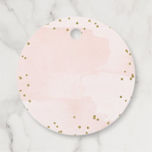 Blush en Gold Vrijgezellenfeest Kus Miss Goodbye Bedankjes Labels (Achterkant)